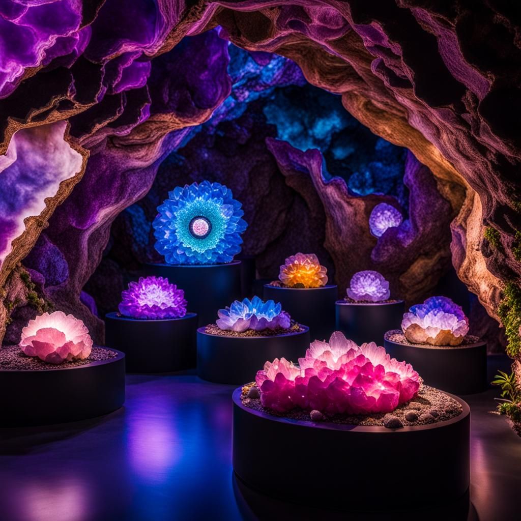 Enchanted Geode Garden 2 AI Generated Artwork NightCafe Creator