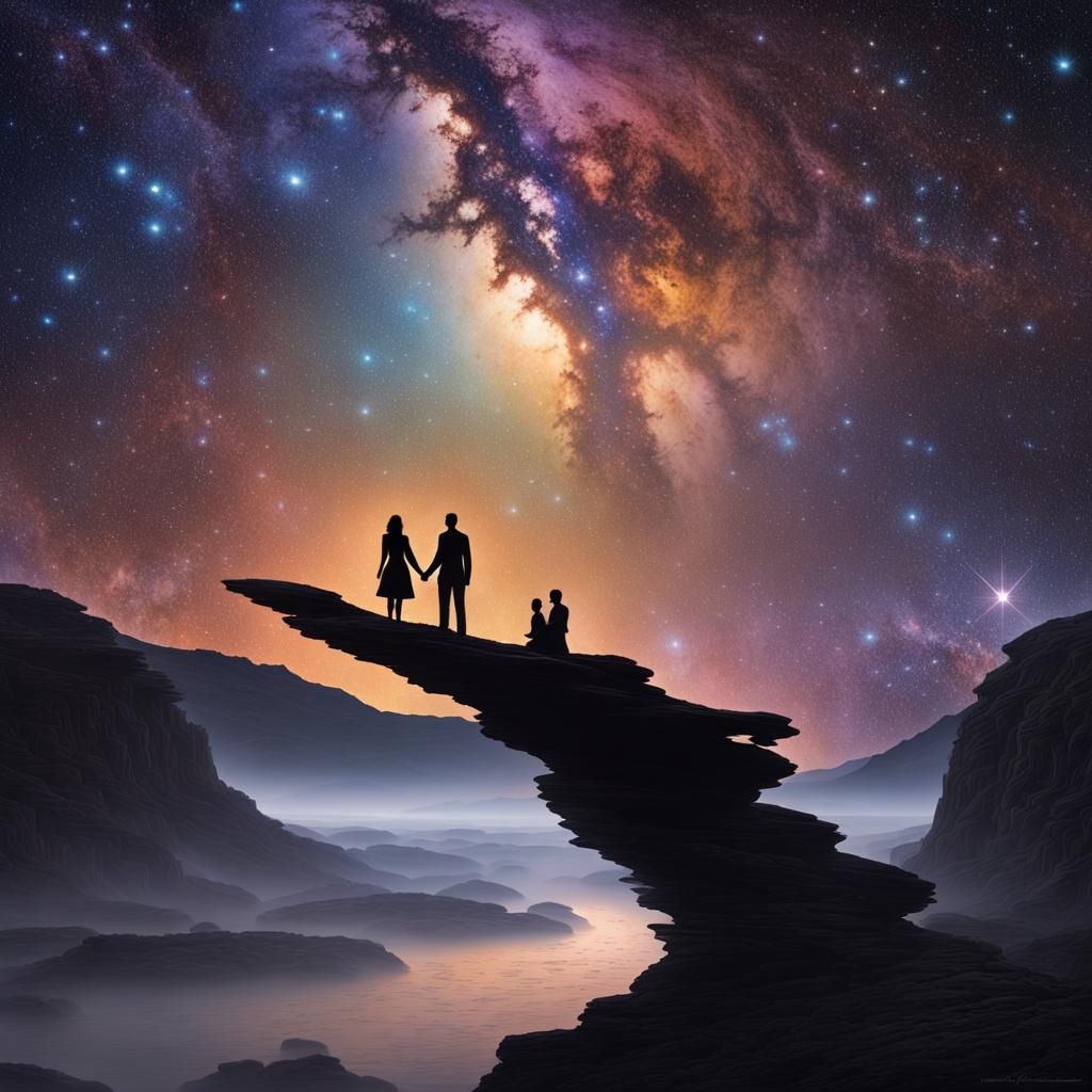 "Celestial Rendezvous": A panoramic composition capturing a ...