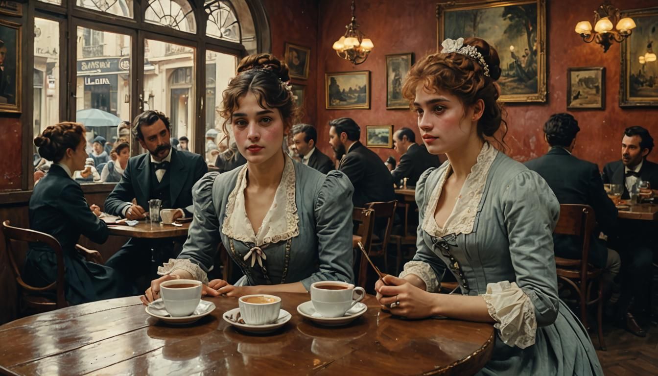 La Vie Parisienne French Interior of a café by painter Juan ...