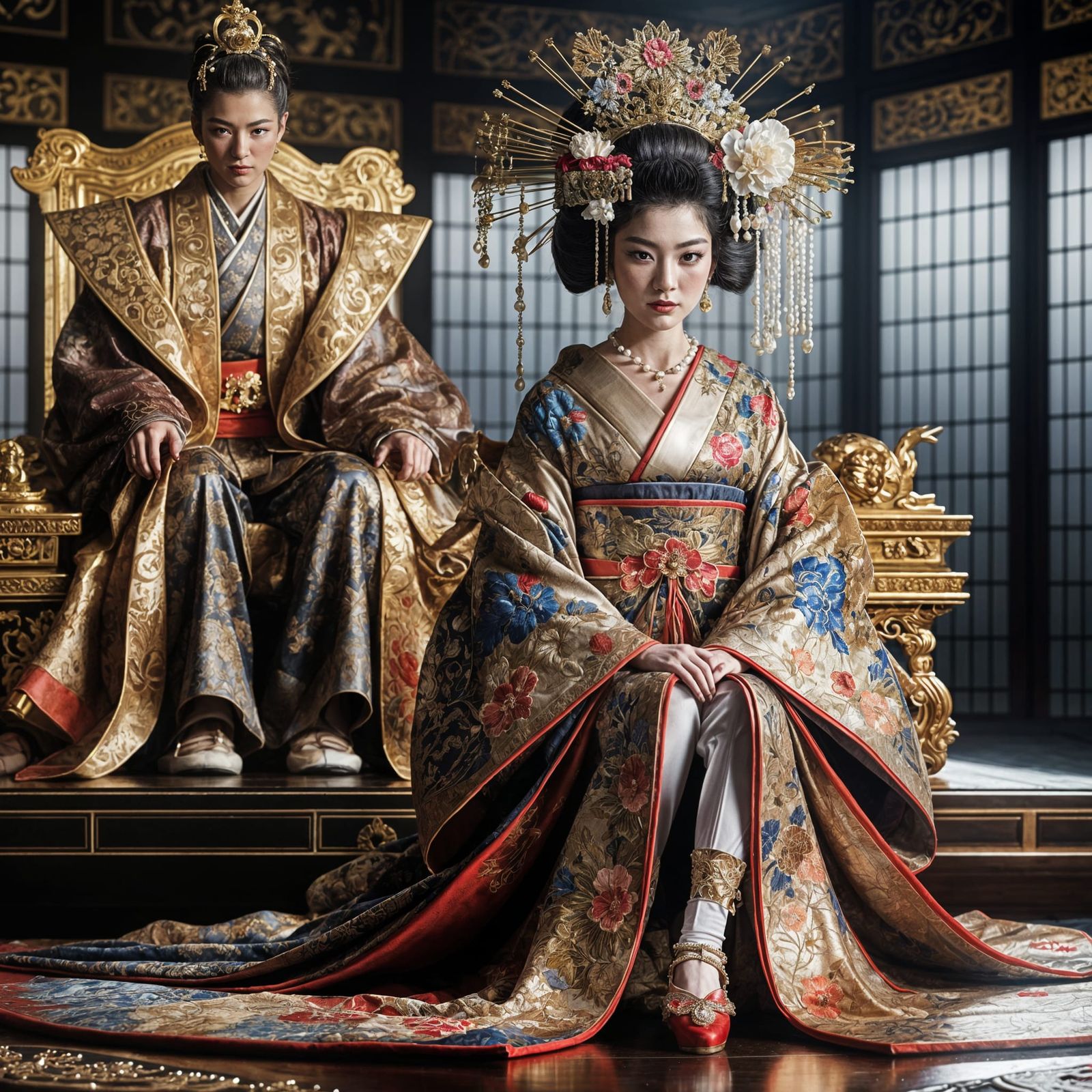 Geisha performing for the Emporer  by @Sarajoy