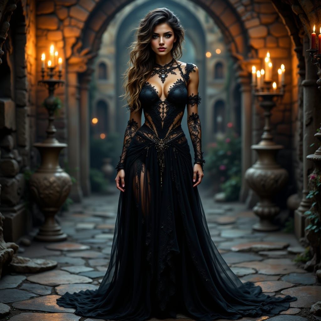 Warrior Princess Nestalia in Dark Fantasy Style