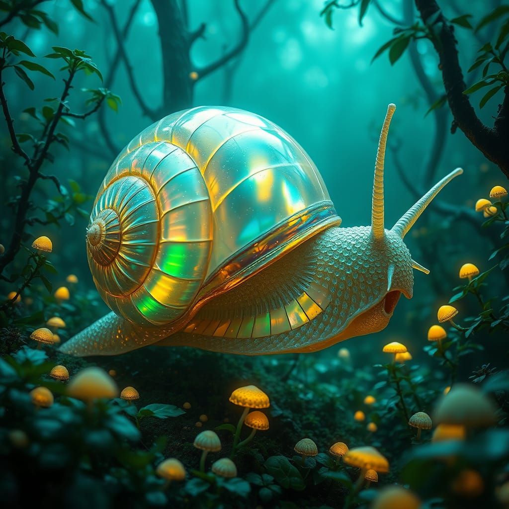 bioluminescent snail  by @pistacchiover