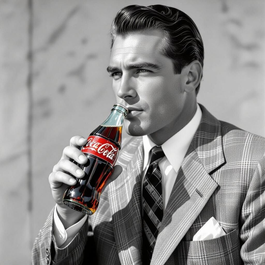 1950's Suit Drinking Coka-A-Cola  by @Cam Views