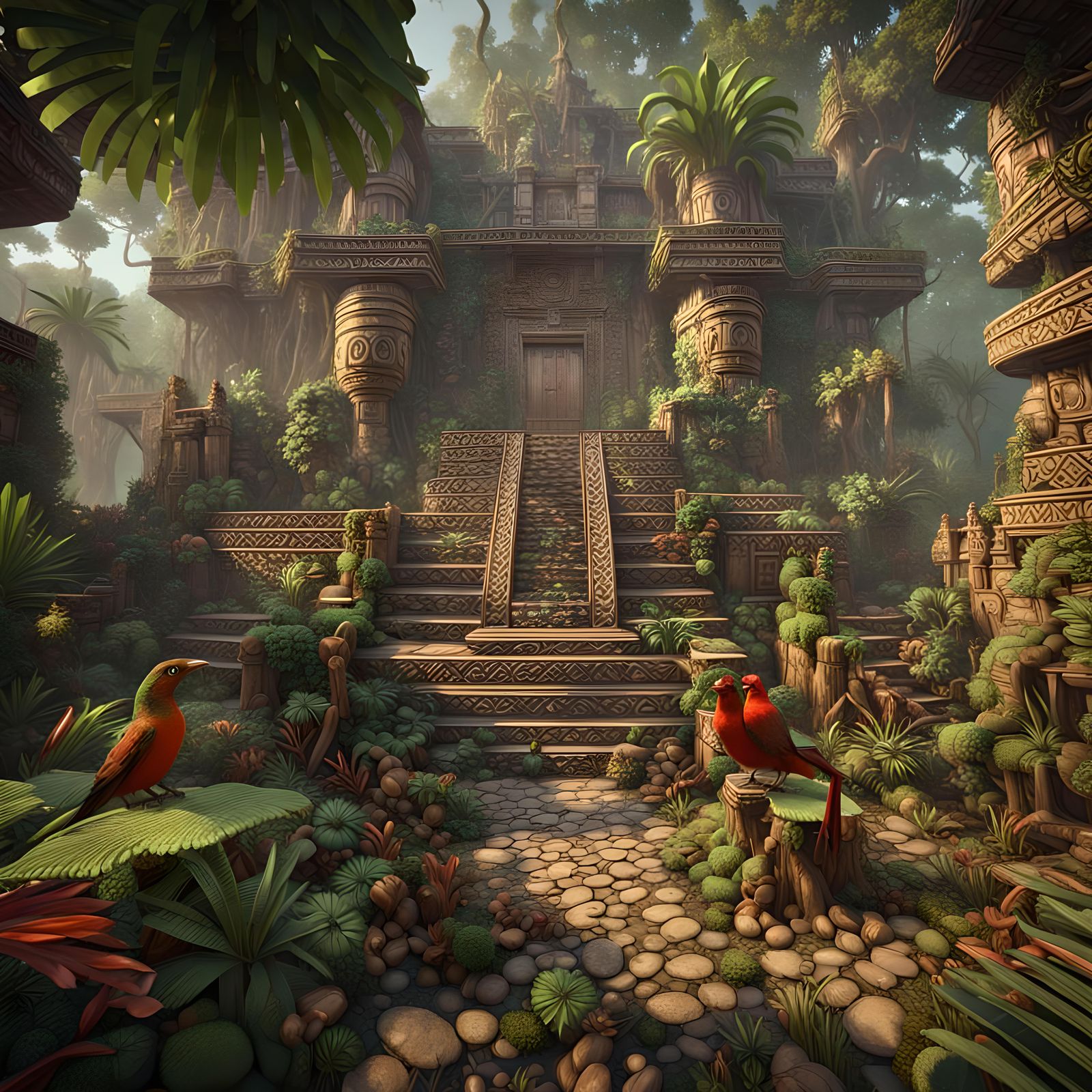 Aztec Jungle - AI Generated Artwork - NightCafe Creator