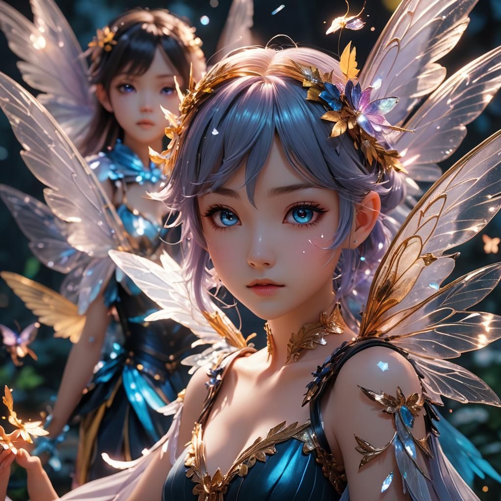 Some fairies scared by a failed spell they did. By artist "a...