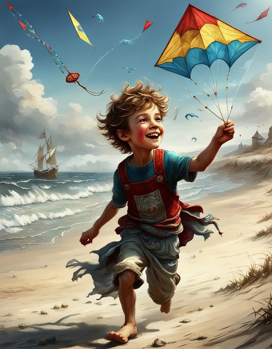 Kids and kite  by @Roswarcus