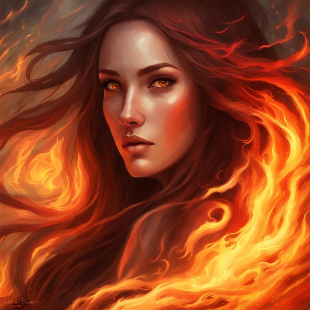 Lady Of Fire - AI Generated Artwork - NightCafe Creator