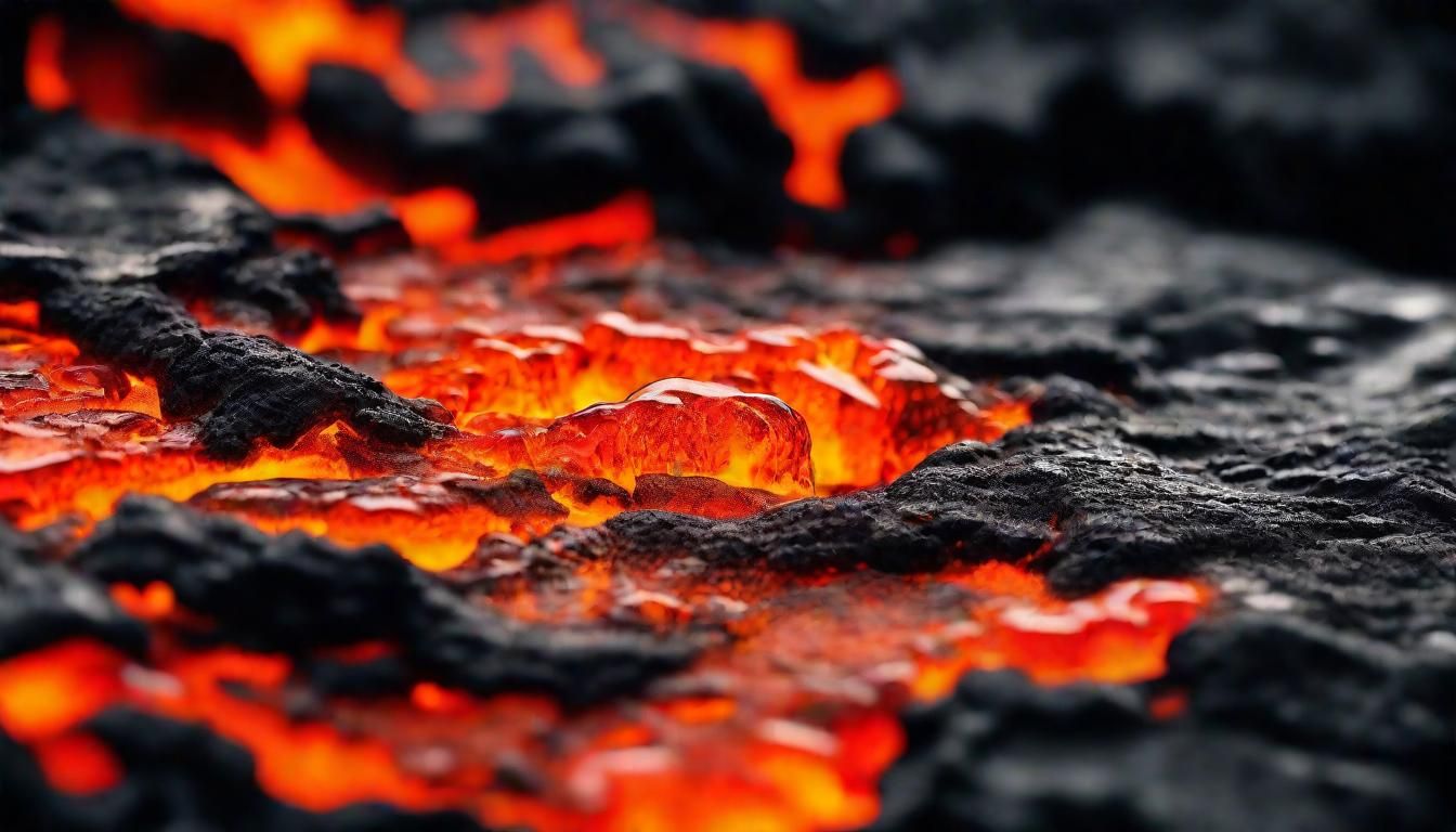close up of orange lava fusion with black charcoal and ice cool water ...