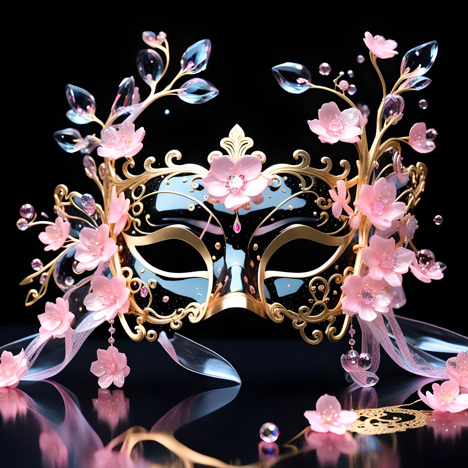 Cherry Blossom Masquerade Mask.  by @Masterplayer