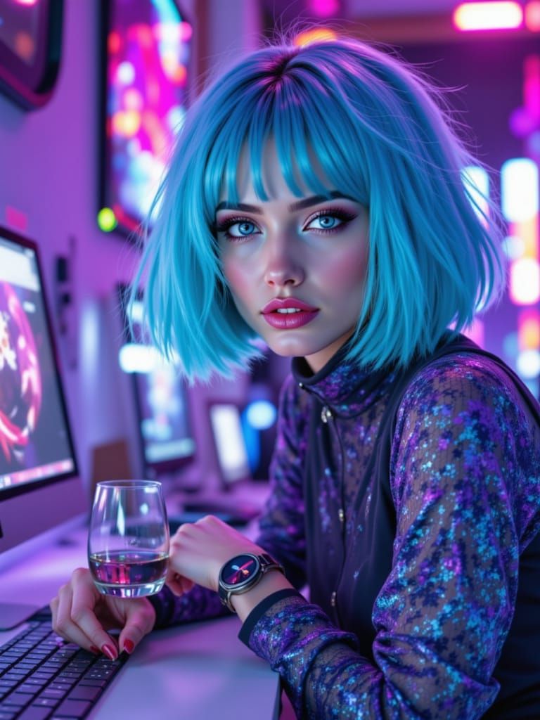 cerulean<lora:Lana:1.0> <lora:Colored Hair:1.0> <lora:Accu:1.0>