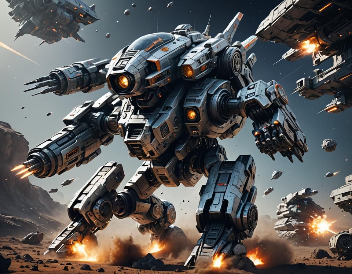 A fighter spaceship taking reference from the space of pot, ...