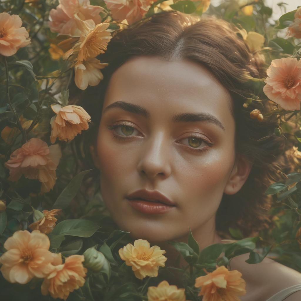 Mystical Woman Portrait in Surrealist Style