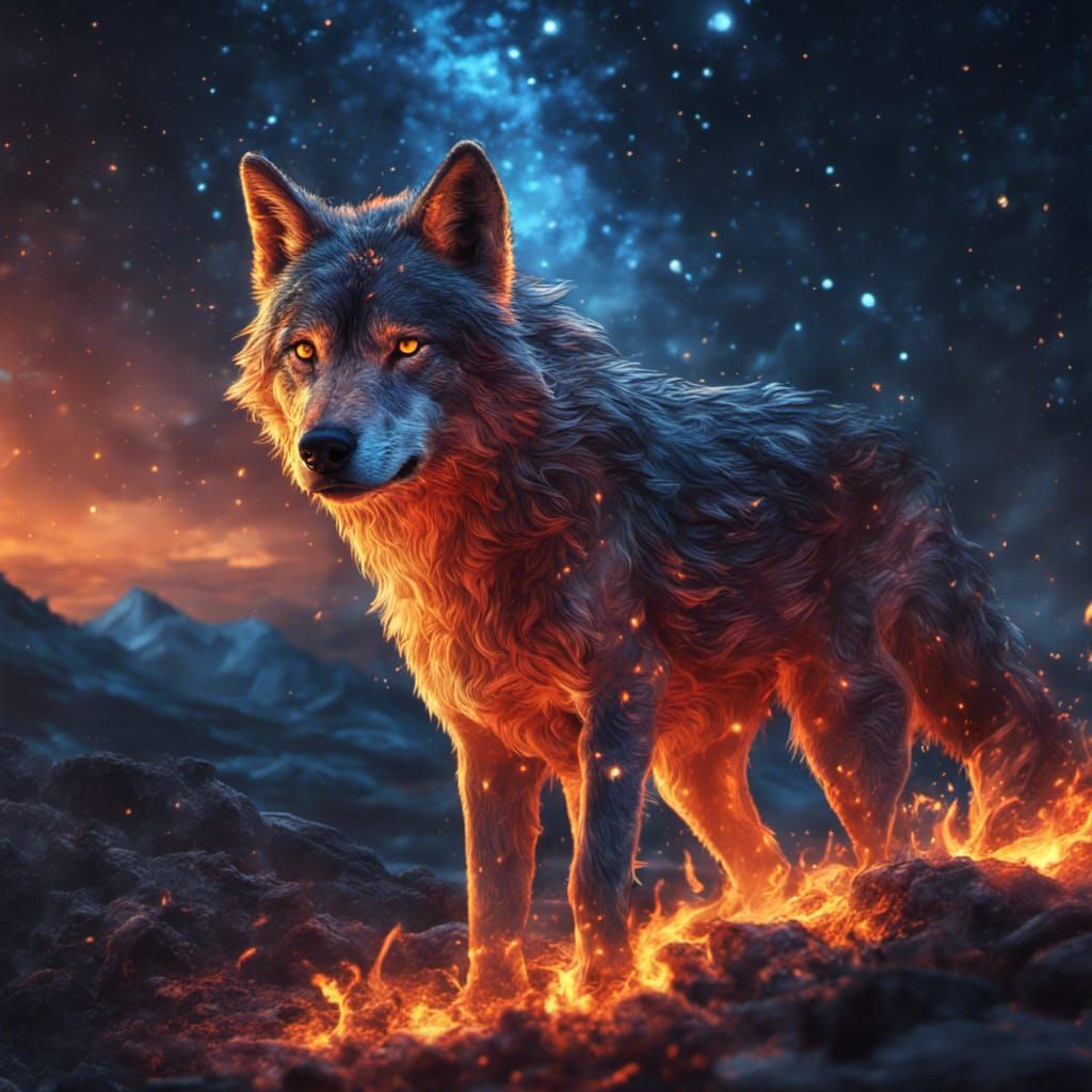 The original ancient wolf of flame - AI Generated Artwork - NightCafe ...