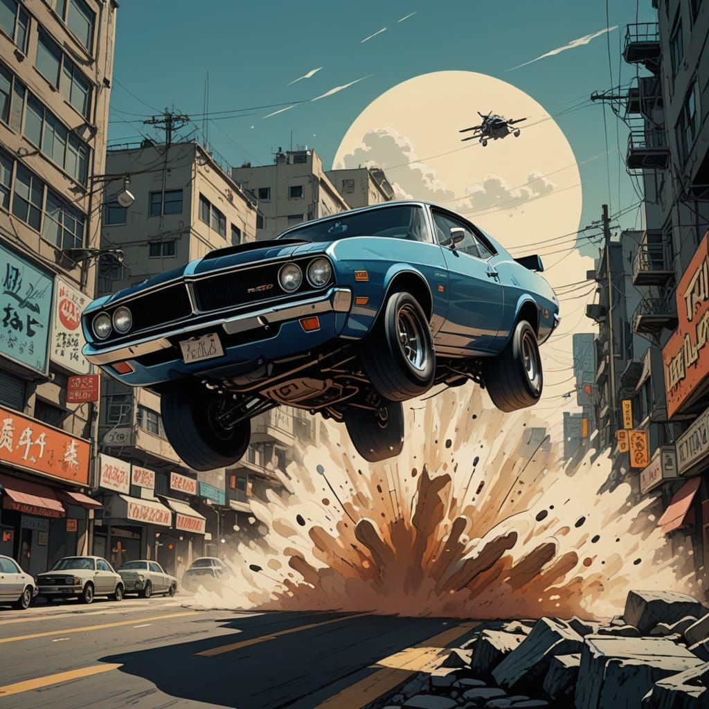 Action Muscle Car  by @JollyNewt