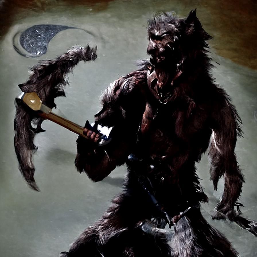 Werewolf with a battle axe