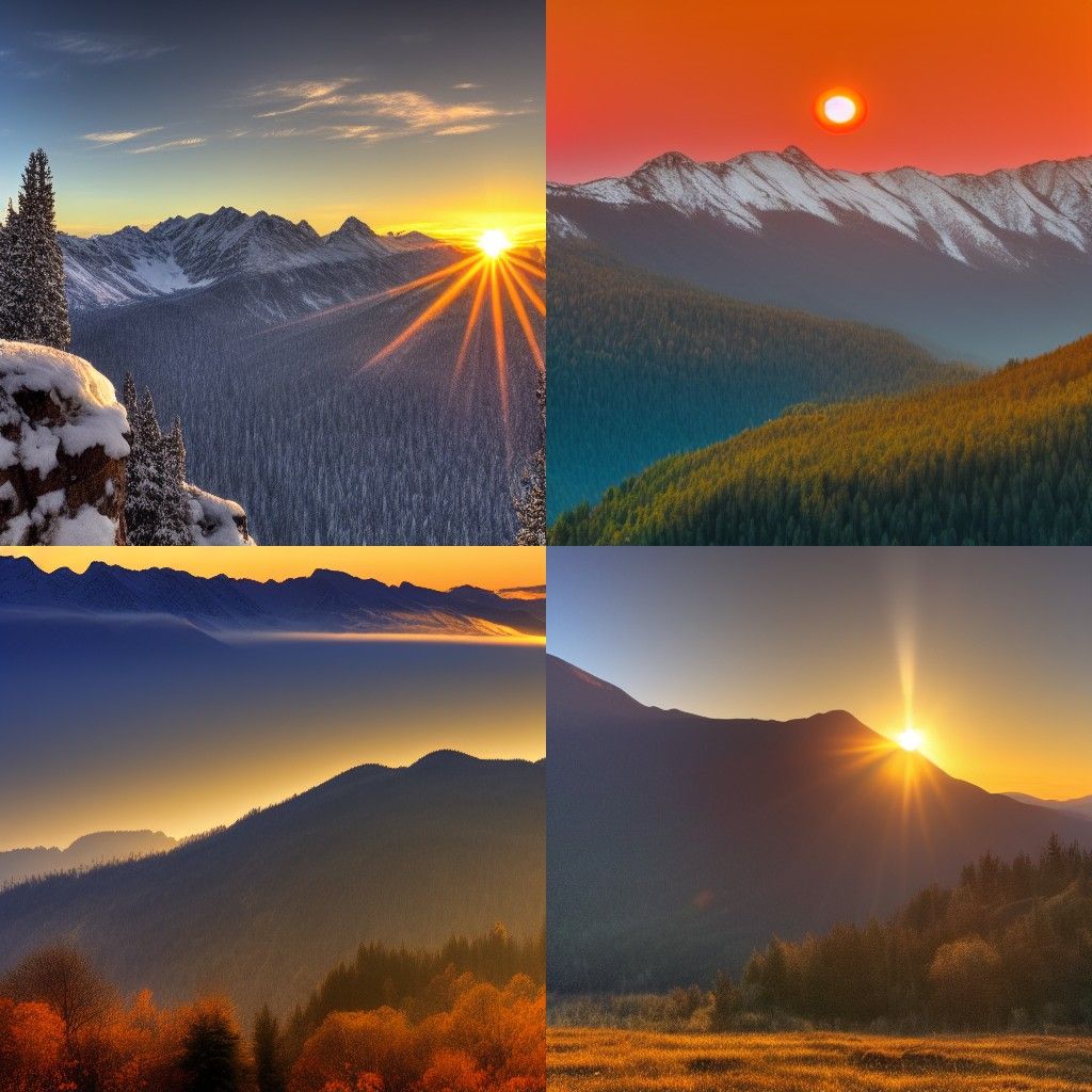 Sunrise over the mountains