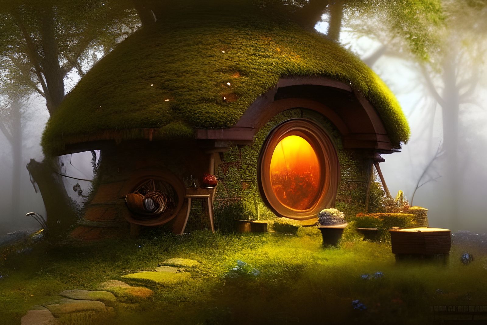 A cozy Hobbit house.  by @E_Williams