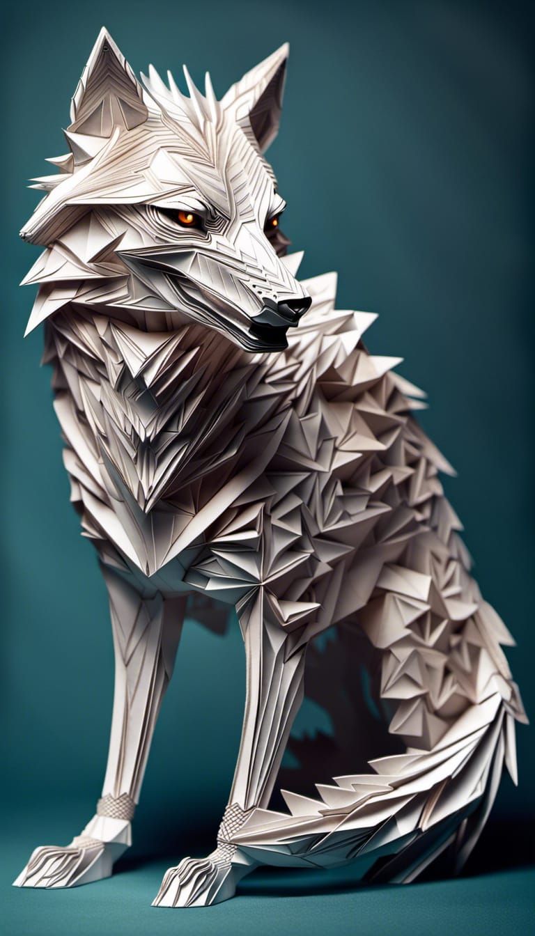 origami wolf  by @pikU93