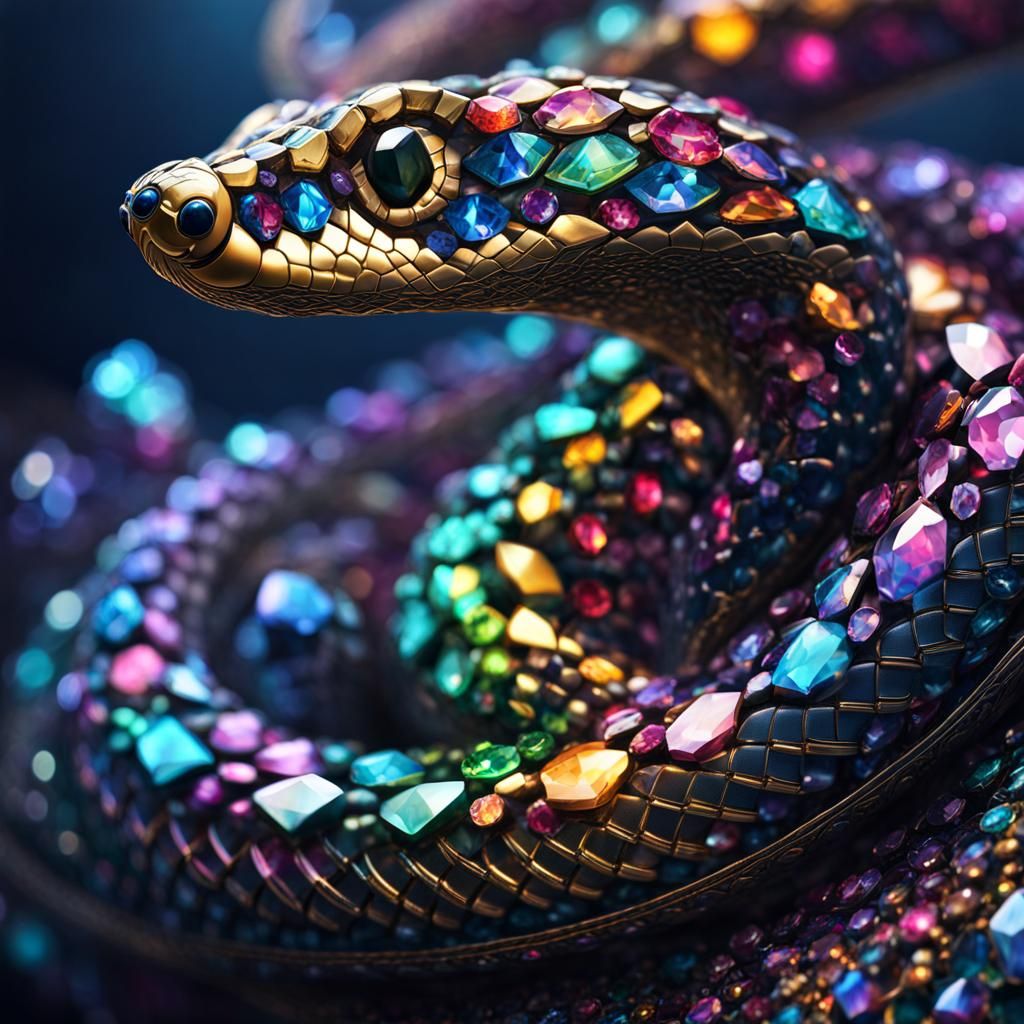 Gem Snake - AI Generated Artwork - NightCafe Creator