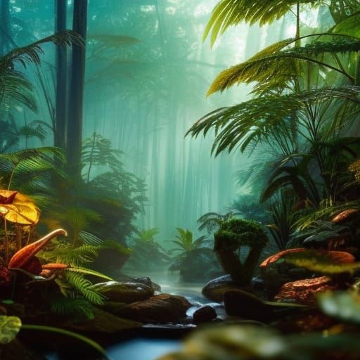 amazing_jungle_scene double_exposure jeremy_mann jean_baptiste_monge, max_ernst - photorealistic, hyperdetailed, masterpiece