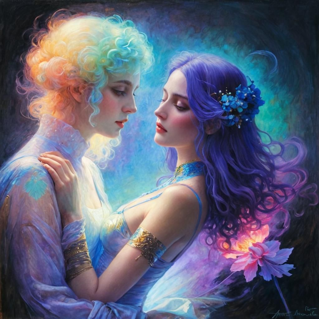 Psychedelic Celestial Love: Visionary Art Masterpiece