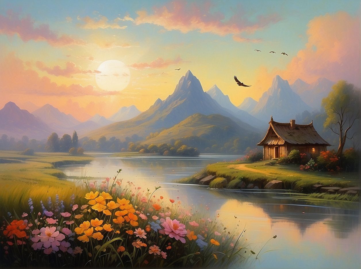Cottage in a heavenly landscape