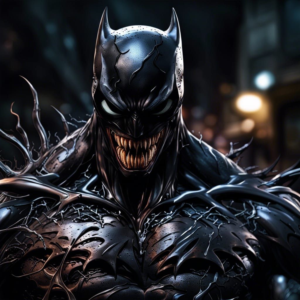 Venom absorbed batman  by @Leric