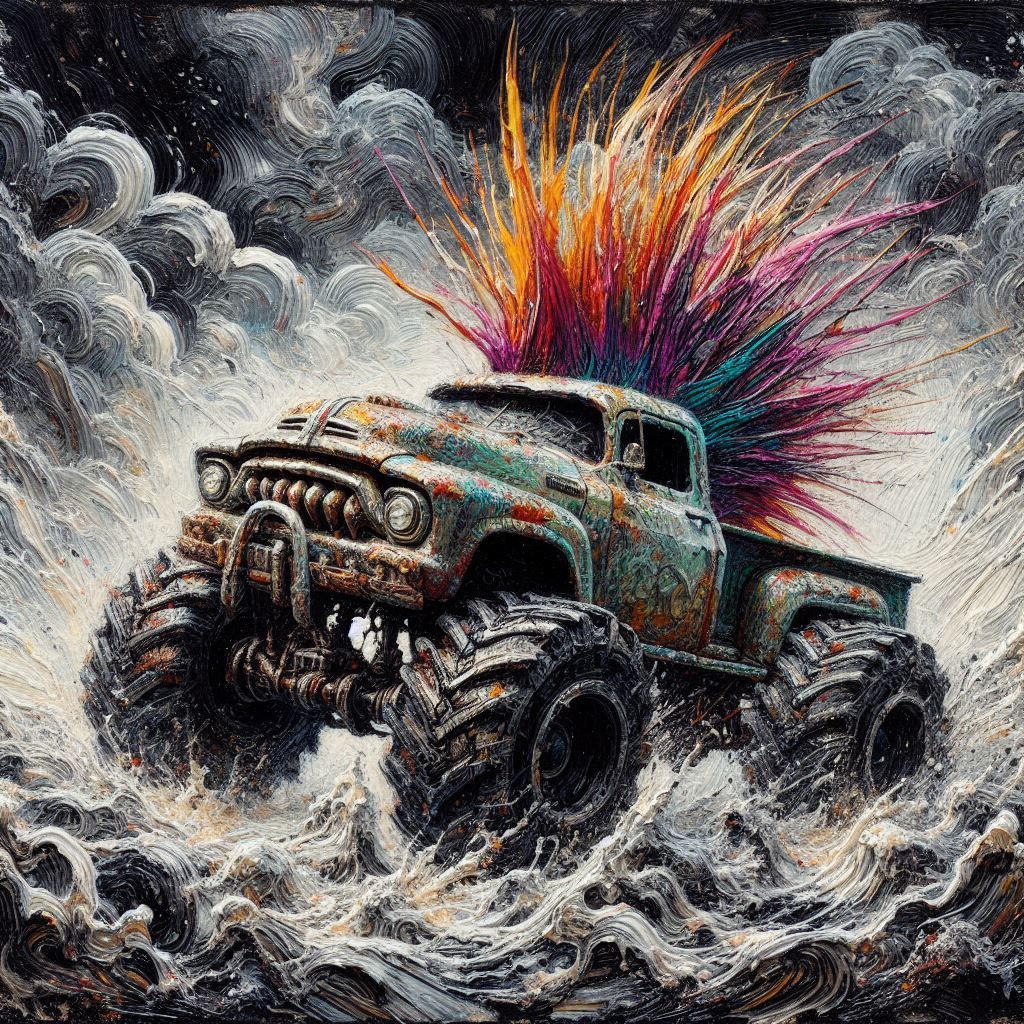 Monster Truck wearing a Wig