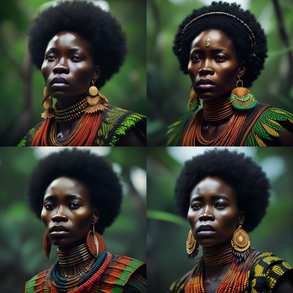 Meticulously intricately detailed gorgeous  African indigeno...