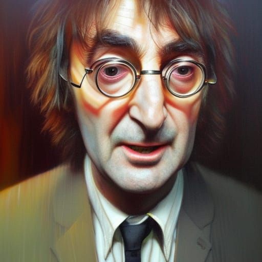 Mr Bean John Lennon hybrid - AI Generated Artwork - NightCafe Creator