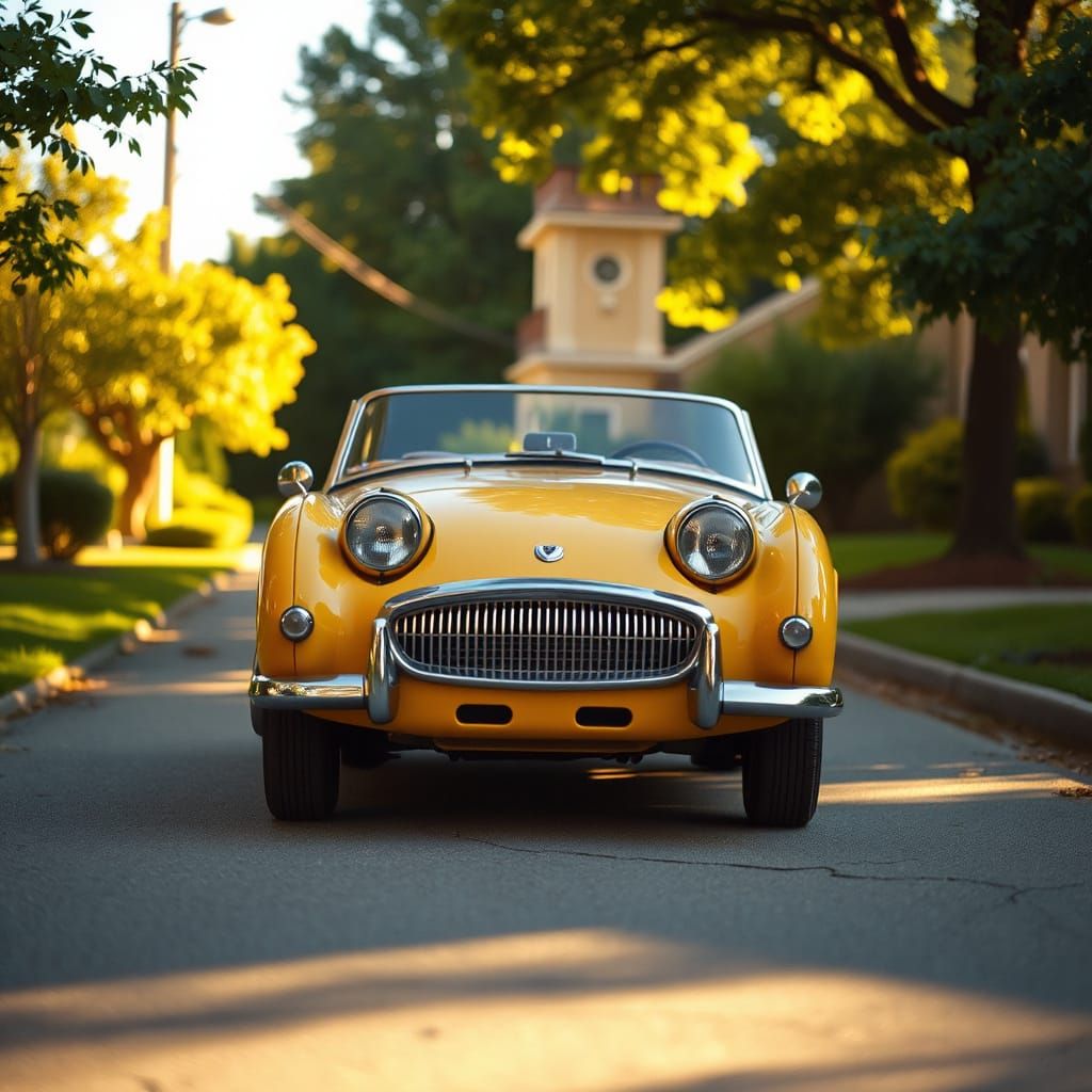 Austin-Healey ‘Frogeye’ Sprite giving a smile  by @Tippy