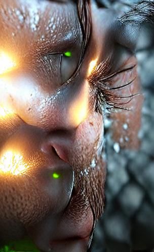 Flickering Light Science Fiction Scene in 8K