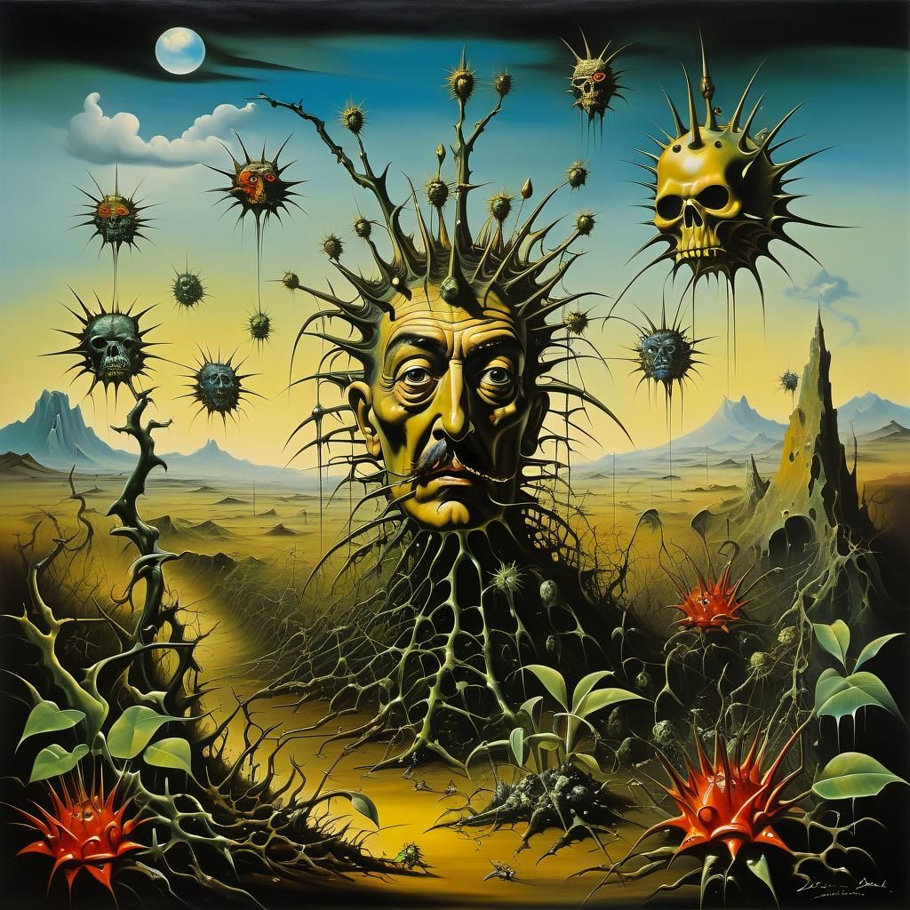 Savage, overgrown, wild jungle, thorns, spikes, mutants...