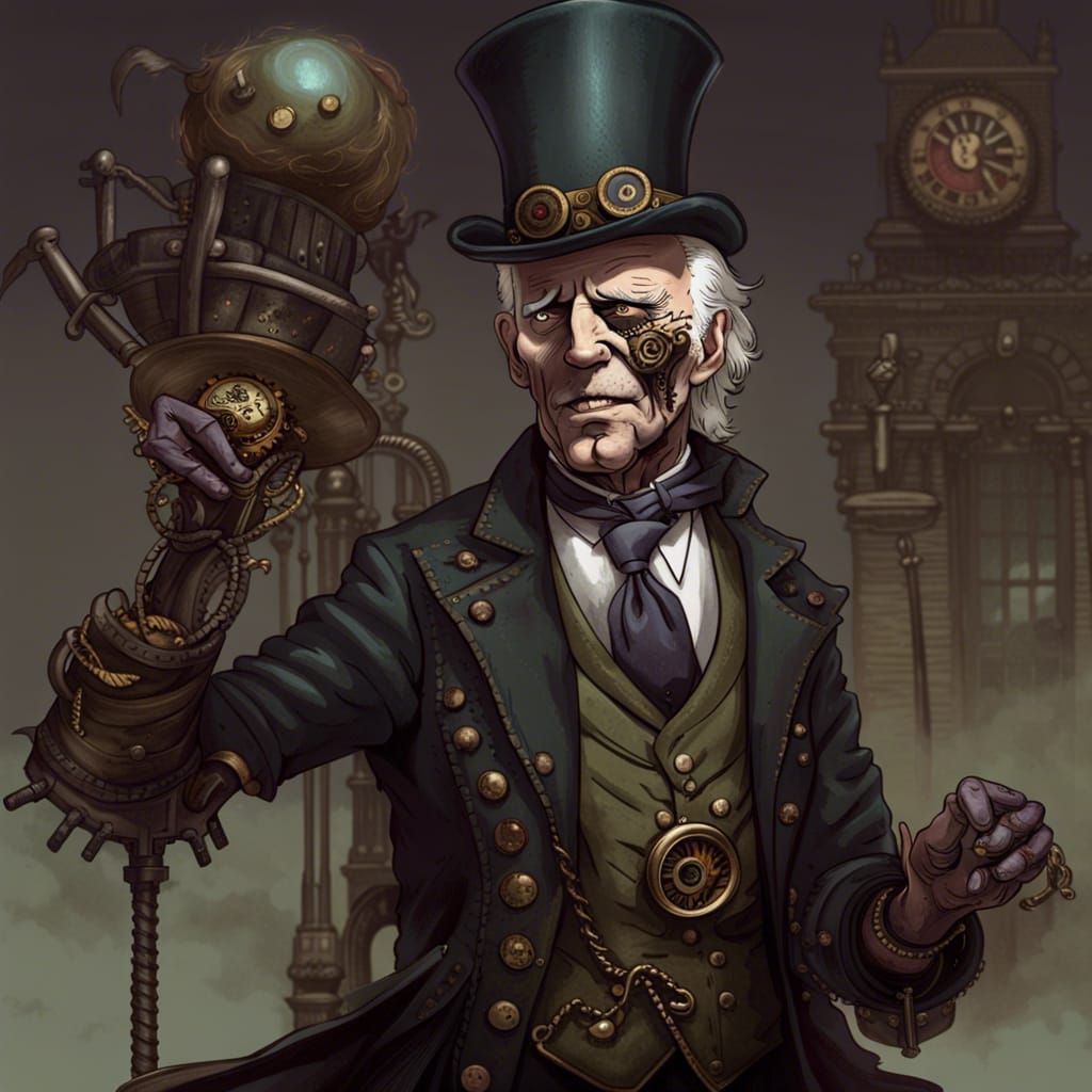President Joe Biden Steampunk Zombie: In an alternate world,...