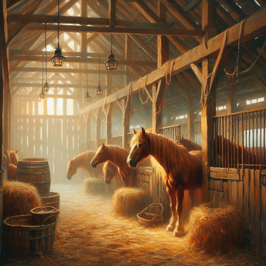 In the barn