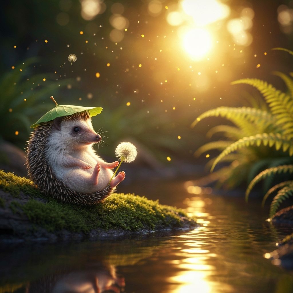 Happy hedgehog sunbathing    by @Goosie Girl 