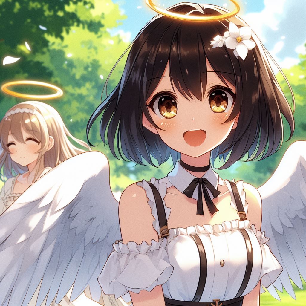 Moon and Angel in the park