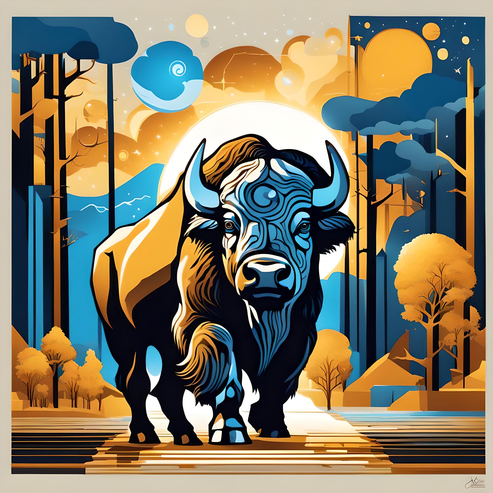 Planet Rebel Bison - AI Generated Artwork - NightCafe Creator