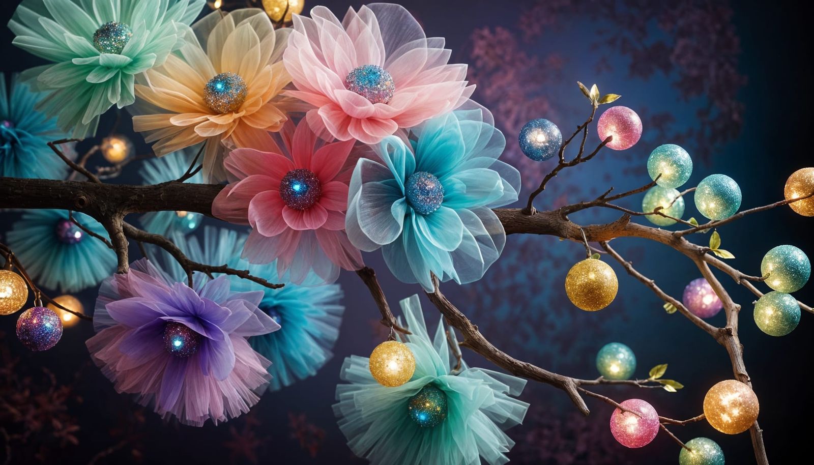 Pretty Tulle Flowers at a Garden Party