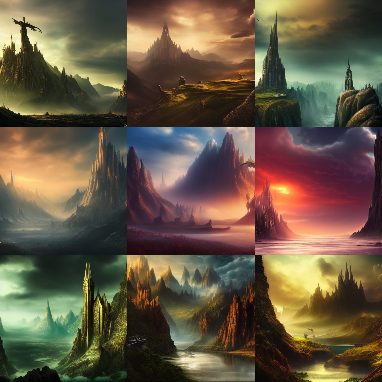 Cinematic fantasy landscapes