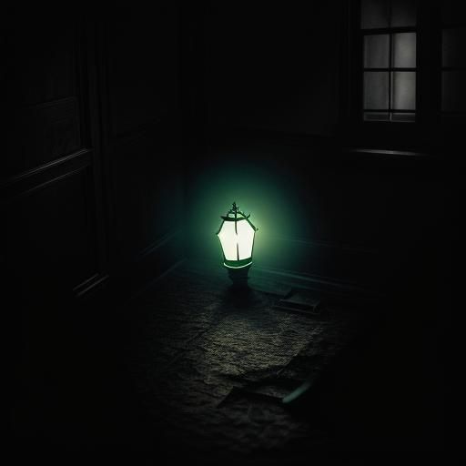 lone bulb in haunted house