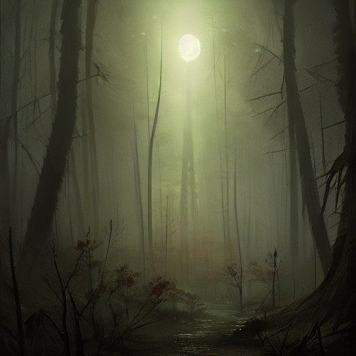 A forest at midnight