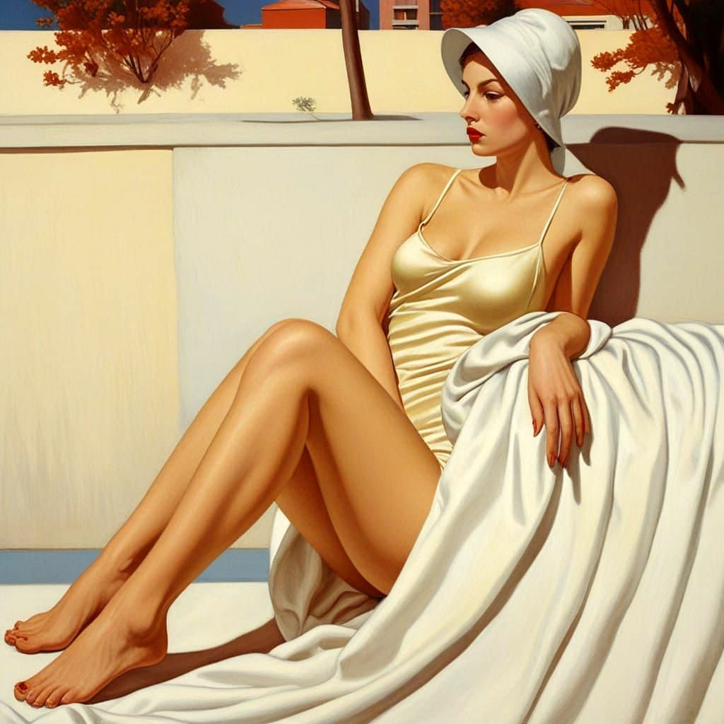 Ethereal Female Figure in a Surreal Landscape