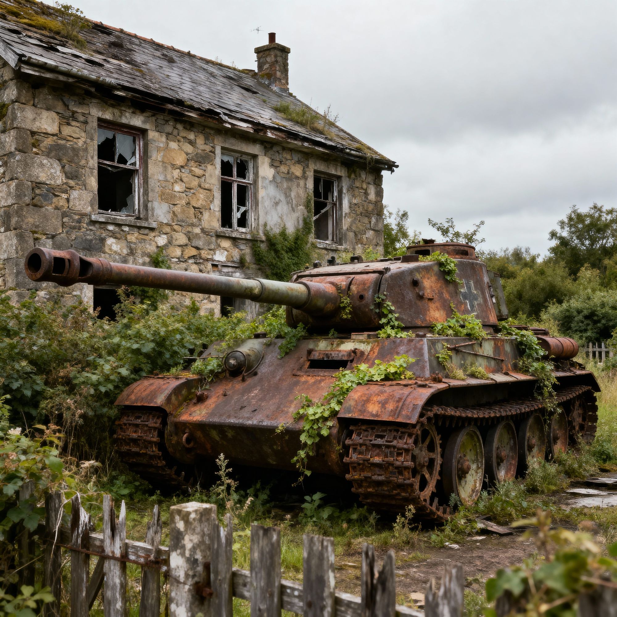 An abandoned stone house...