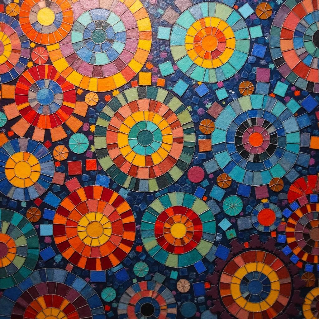 Geometric Mosaic in Abstract Style