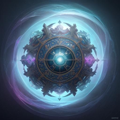 spherical Abstract art painting flowing dotted cells diamond...