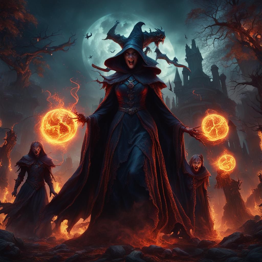 Demonic witch coven