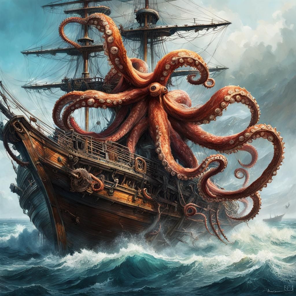 Giant octopus - AI Generated Artwork - NightCafe Creator