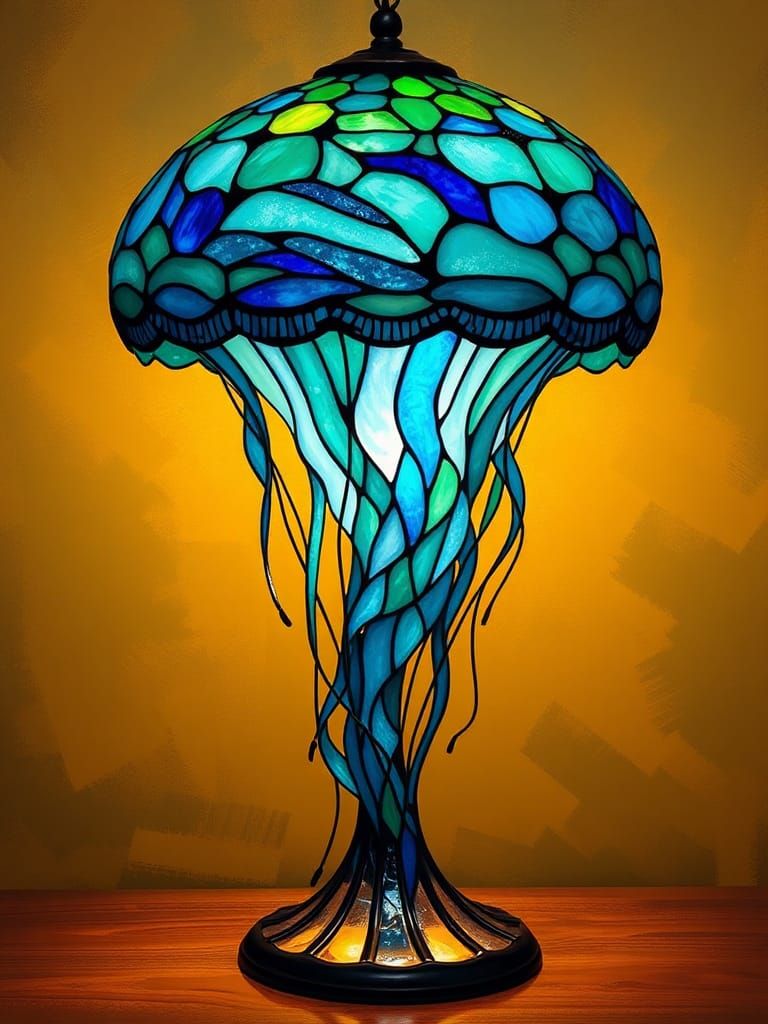 Jellyfish tiffany lamp  by @Gumnut
