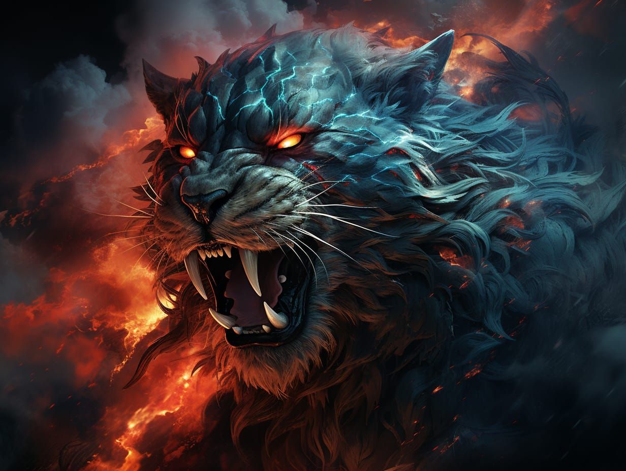 Black panther space cat, in the style of dreamlike symbolism...